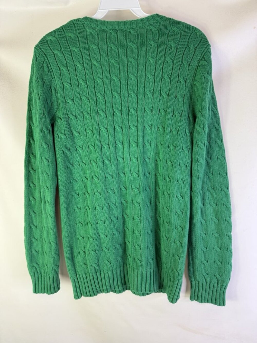 Vintage 90s Ralph Lauren Cable Knit Fisherman V Neck Sweater - Picture 6 of 6